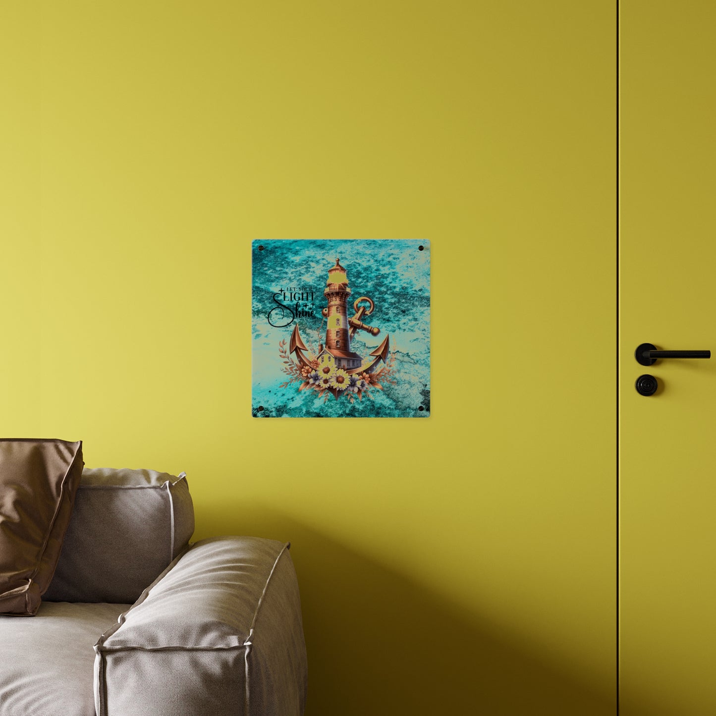 Nautical Acrylic Wall Art Panel - "Let Your Light Shine" Home Decor