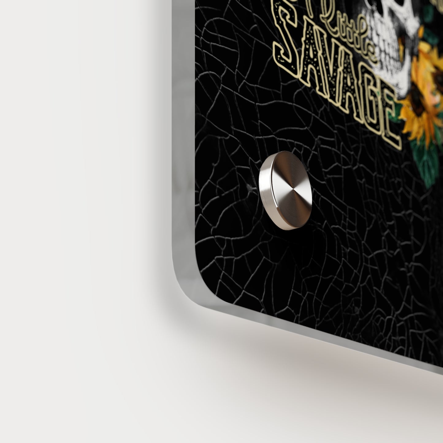 Acrylic Wall Art Panel- 'A Little Sunshine, A Little Savage' Design with Sunflowers