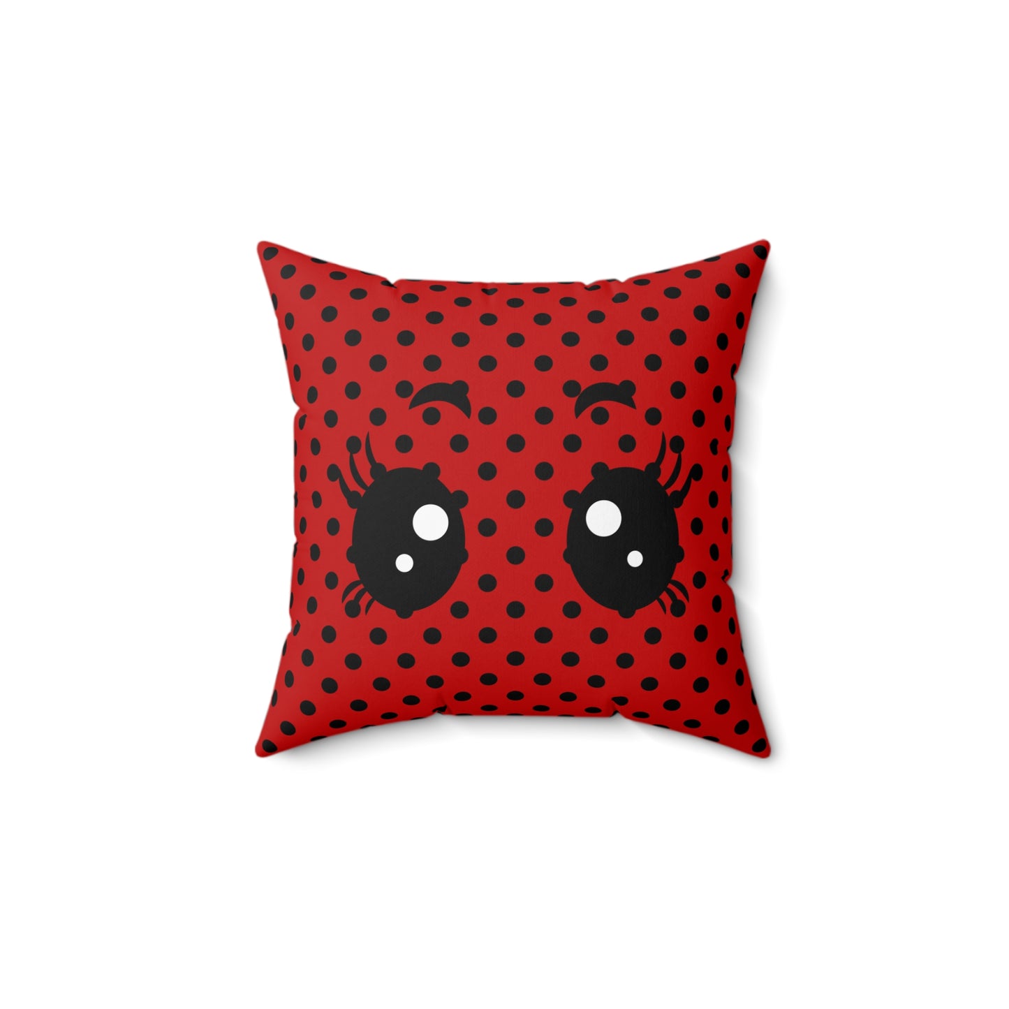 Decorative Spun Polyester Square Pillow, Cute Ladybug Pillow Decor for Home or Office, Stylish Accent for Any Room for Anyone