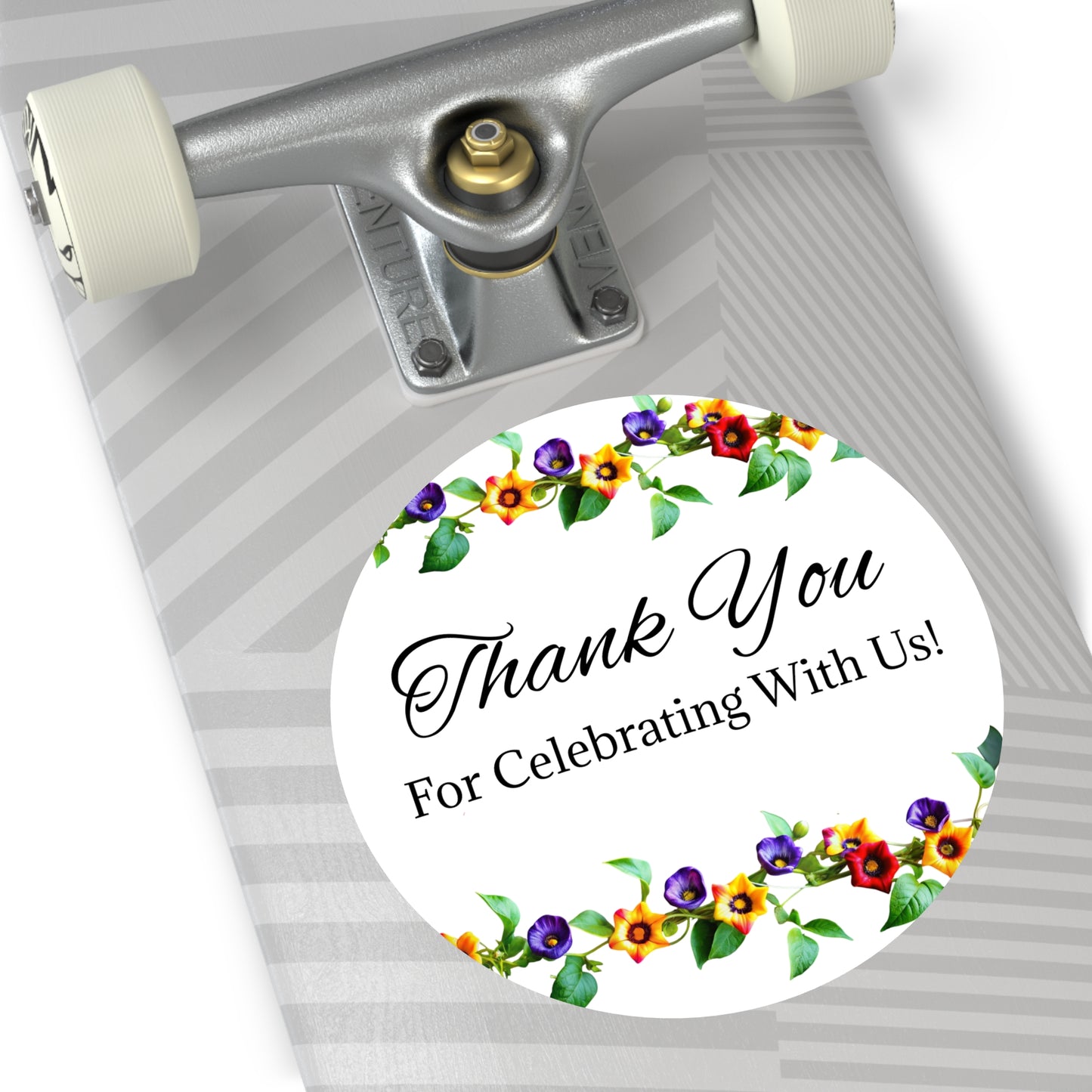 Floral Wedding Thank You Custom Stickers, Cute Round Labels for Gifts, Party Favors, Scrapbook, Invitations, Celebrations