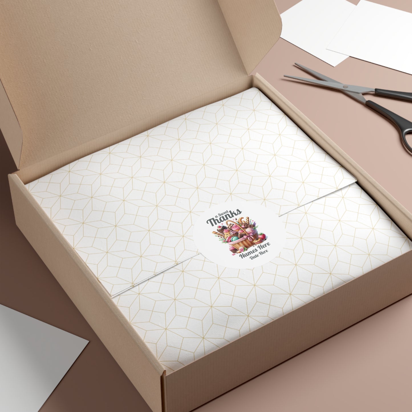 Sample Personalized Sweet Thanks Stickers for Events, Wedding Favors, Party Decor, Custom Labels, Gift Wrap