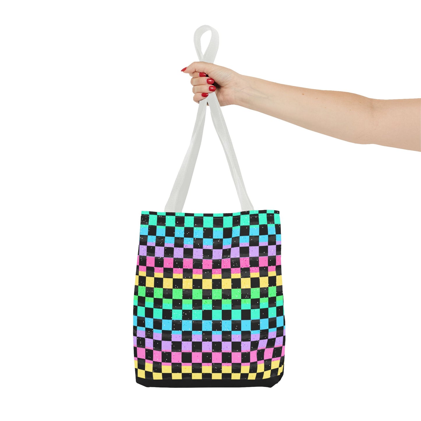Colorful Checkerboard Tote Bag - Vibrant Reusable Shopping Bag, Eco-Friendly Gift, Summer Beach Accessory, Fashionable Everyday Tote