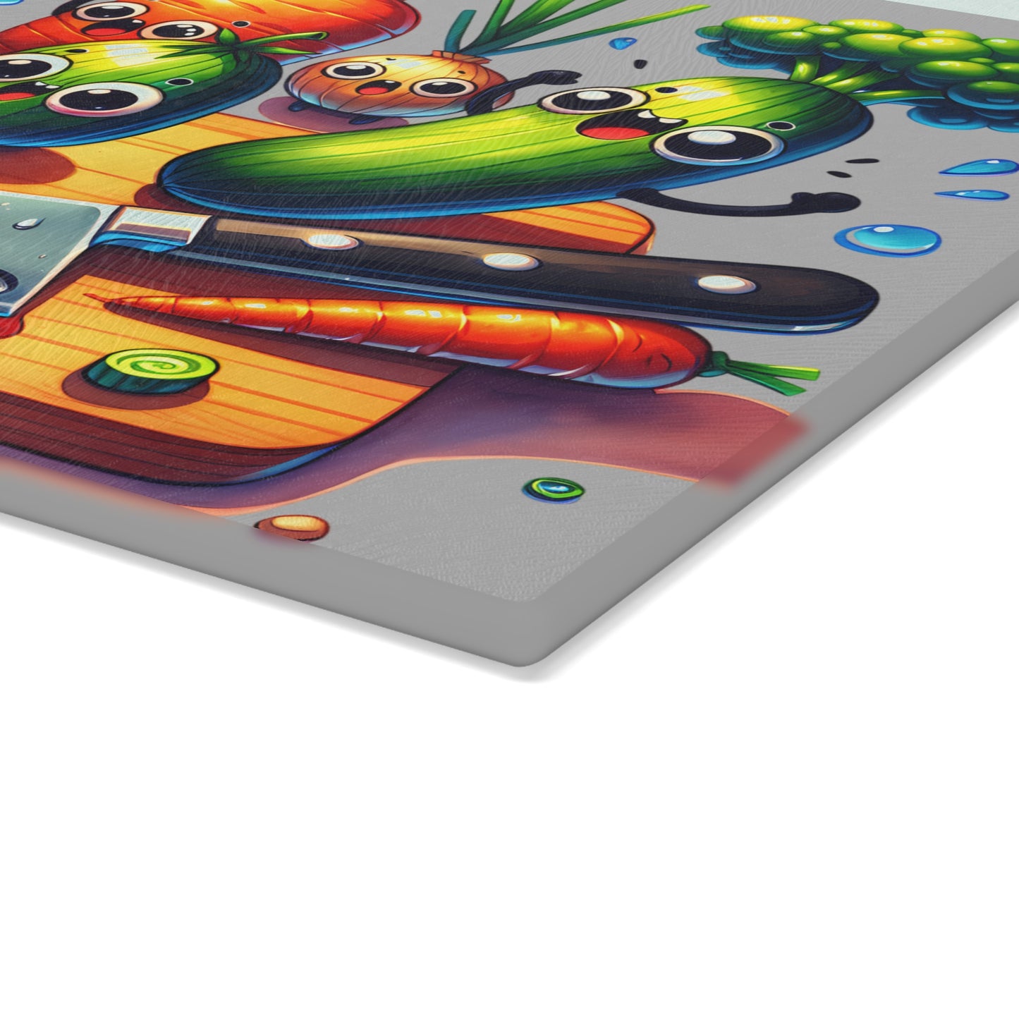 Cute Crime Scene Glass Cutting Board - Fun Kitchen Decor for Food Lovers