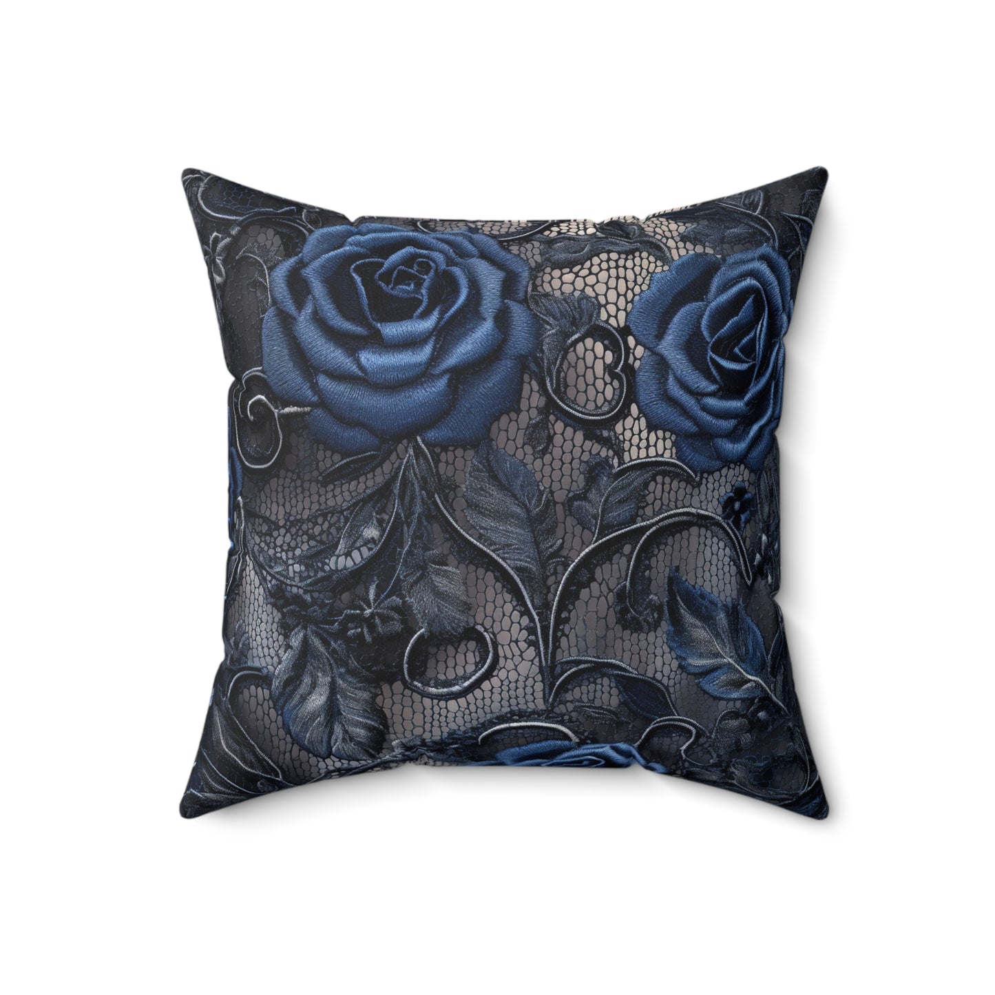 Gothic Elegant Blue Rose Square Pillow | Floral Home Decor, Cozy Living Room Accent, Perfect Gift for Mother's Day or Birthdays