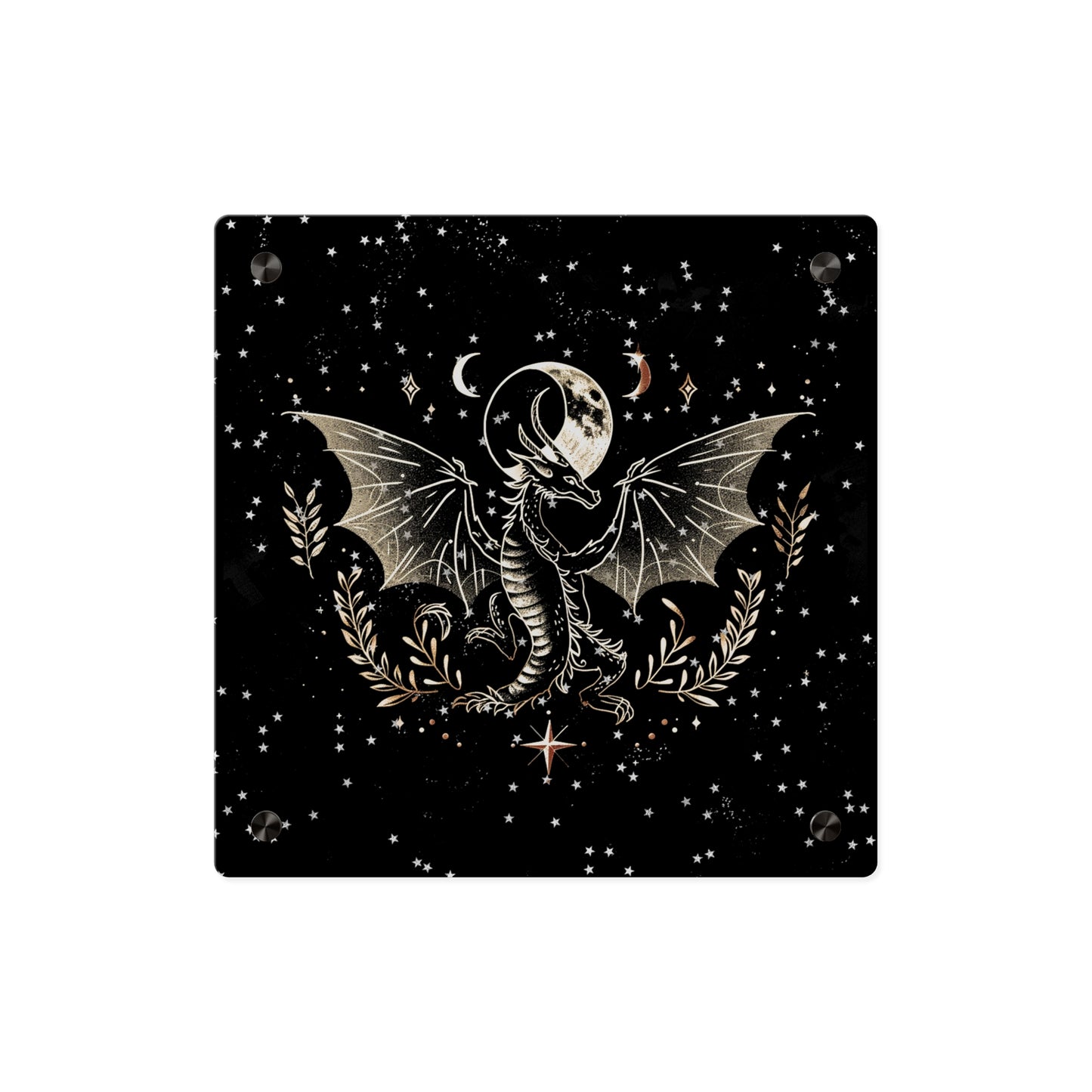 Mystical Dragon Acrylic Wall Art Panel - Celestial Home Decor