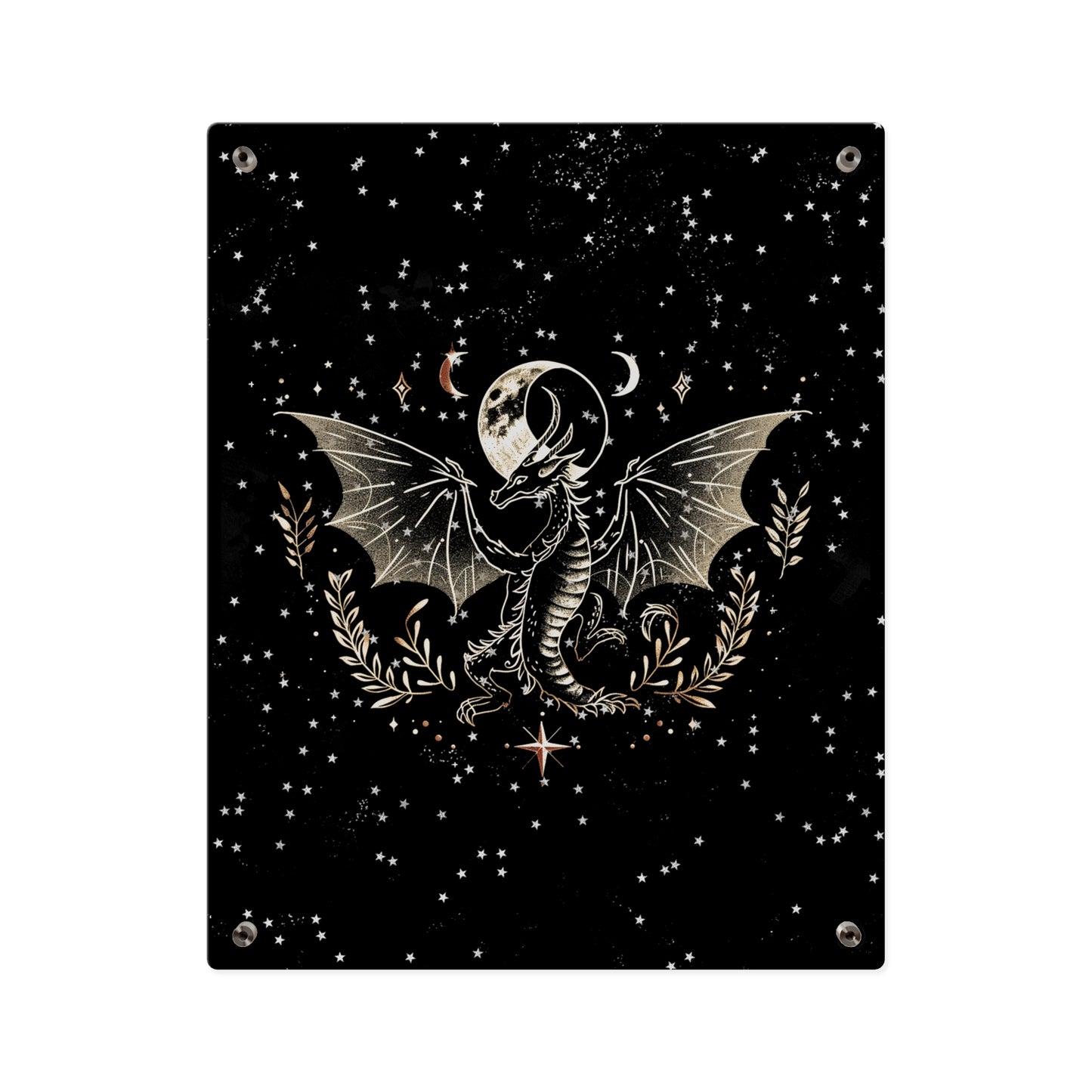 Mystical Dragon Acrylic Wall Art Panel - Celestial Home Decor