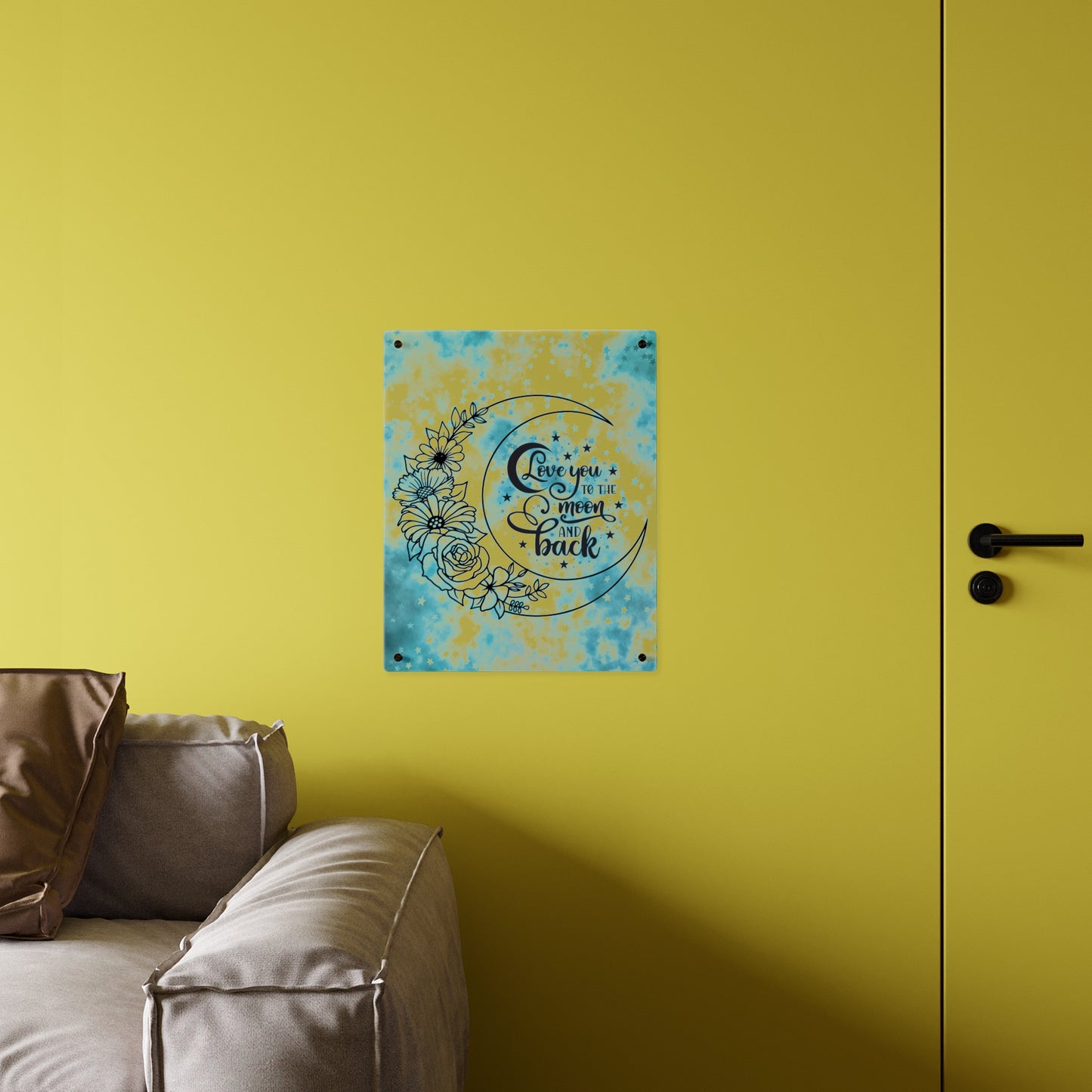 Starry Love You To The Moon And Back Acrylic Wall Art Panel, Beautiful Decor for Any Room, Accent for Any Room, Great Gift Idea for Any Occasion