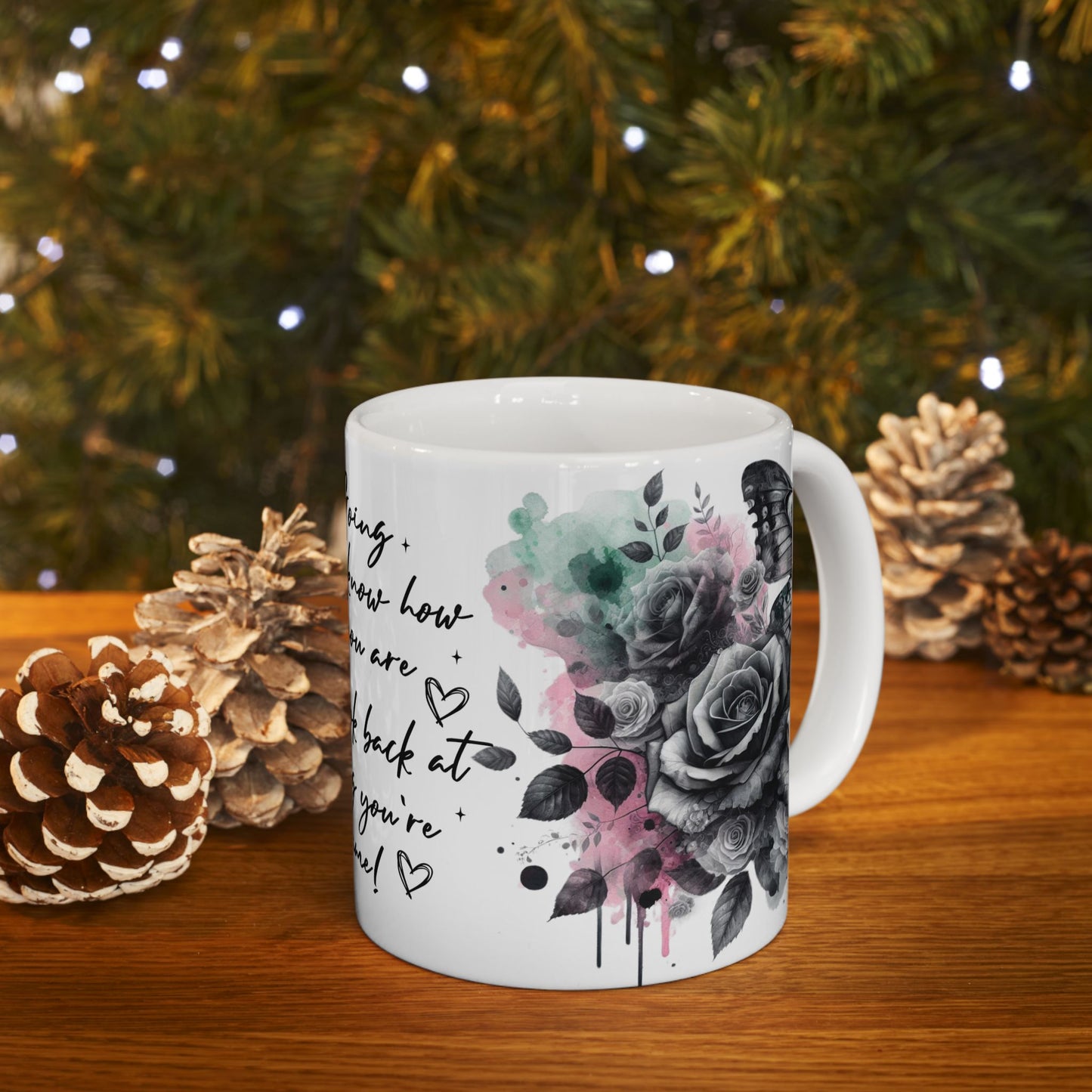 Inspirational Floral Butterflies Ceramic Mug - Keep Going Encouragement Gift