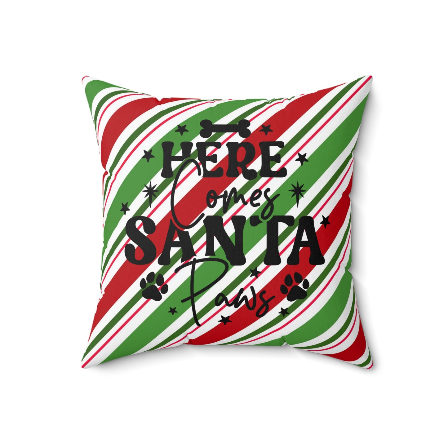 Christmas Pet Theme Spun Polyester Square Pillow, Dog Lover's Holiday Decor for Home or Office, Animal Lovers, Pet Lover's Holiday Accent