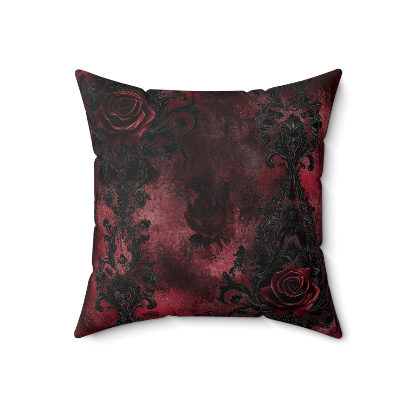 Gothic Rose Pillow, Dark Floral Decor, Elegant Cushion, Home Accent, Halloween Decoration, Gothic Style Gift