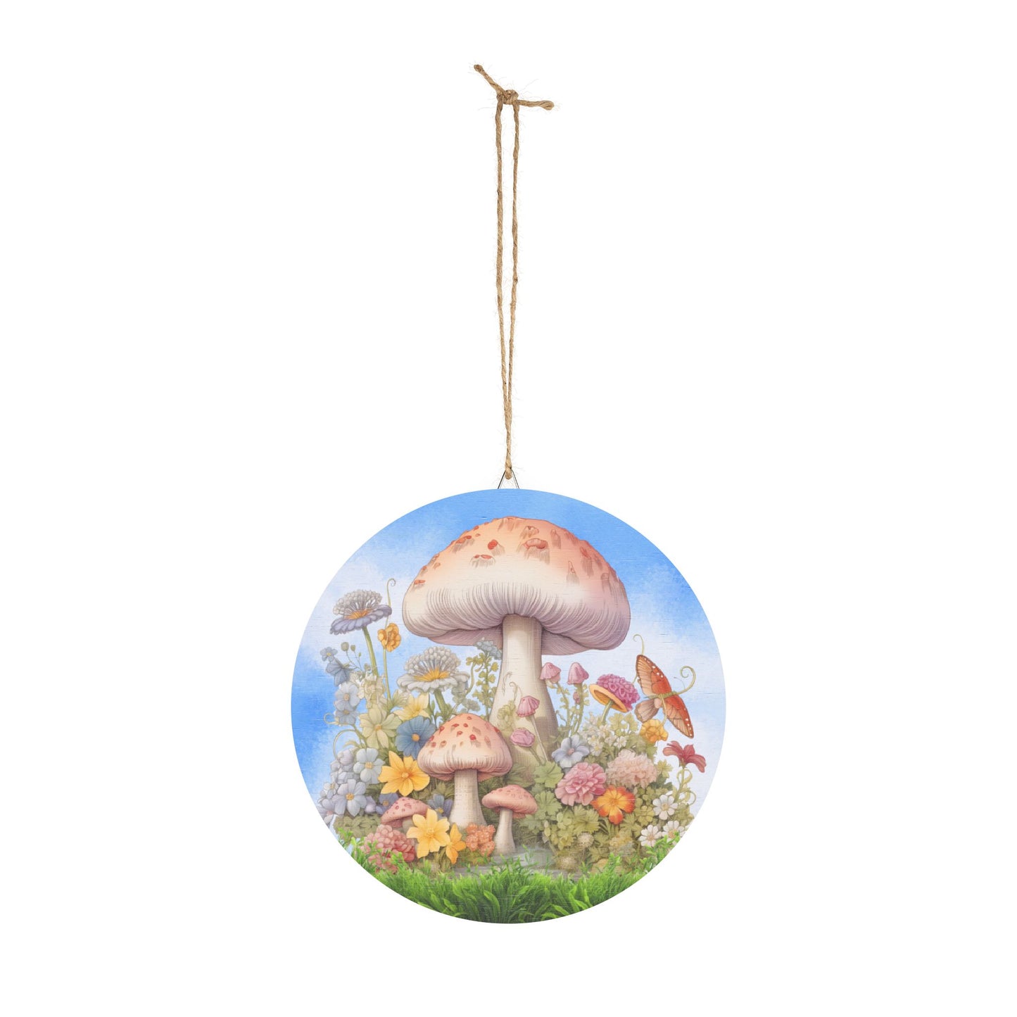 Whimsical Rustic Charm Mushroom Wood Sign - Nature-Inspired Home Decor