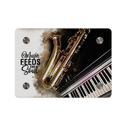 Inspirational Acrylic Wall Art Panel - "Music Feeds the Soul"
