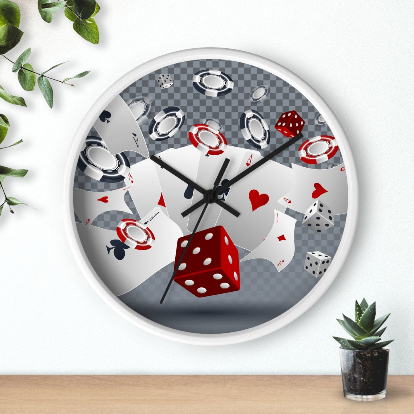 Poker Wall Clock - Game Room Man Cave Decor Gift