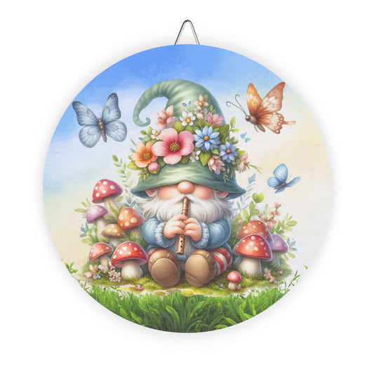 Whimsical Rustic Charm Wood Sign - Rustic Charm Floral Gnome Home Decor - Perfect for Garden Lovers