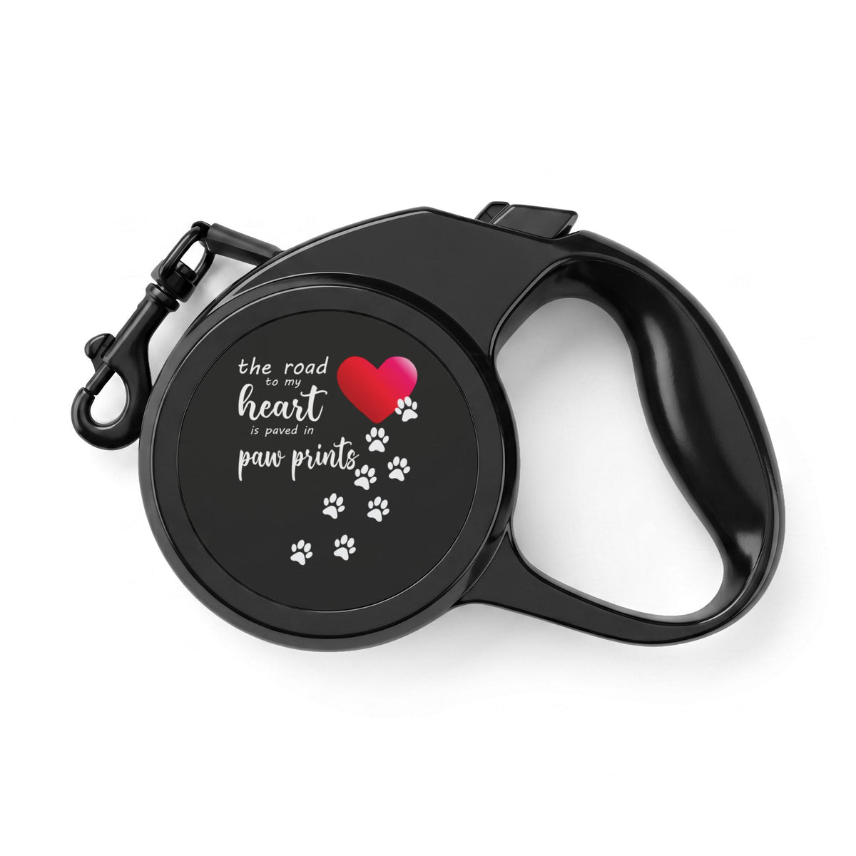 Retractable Pet Leash — "The Road to My Heart is Paved with Paw Prints"