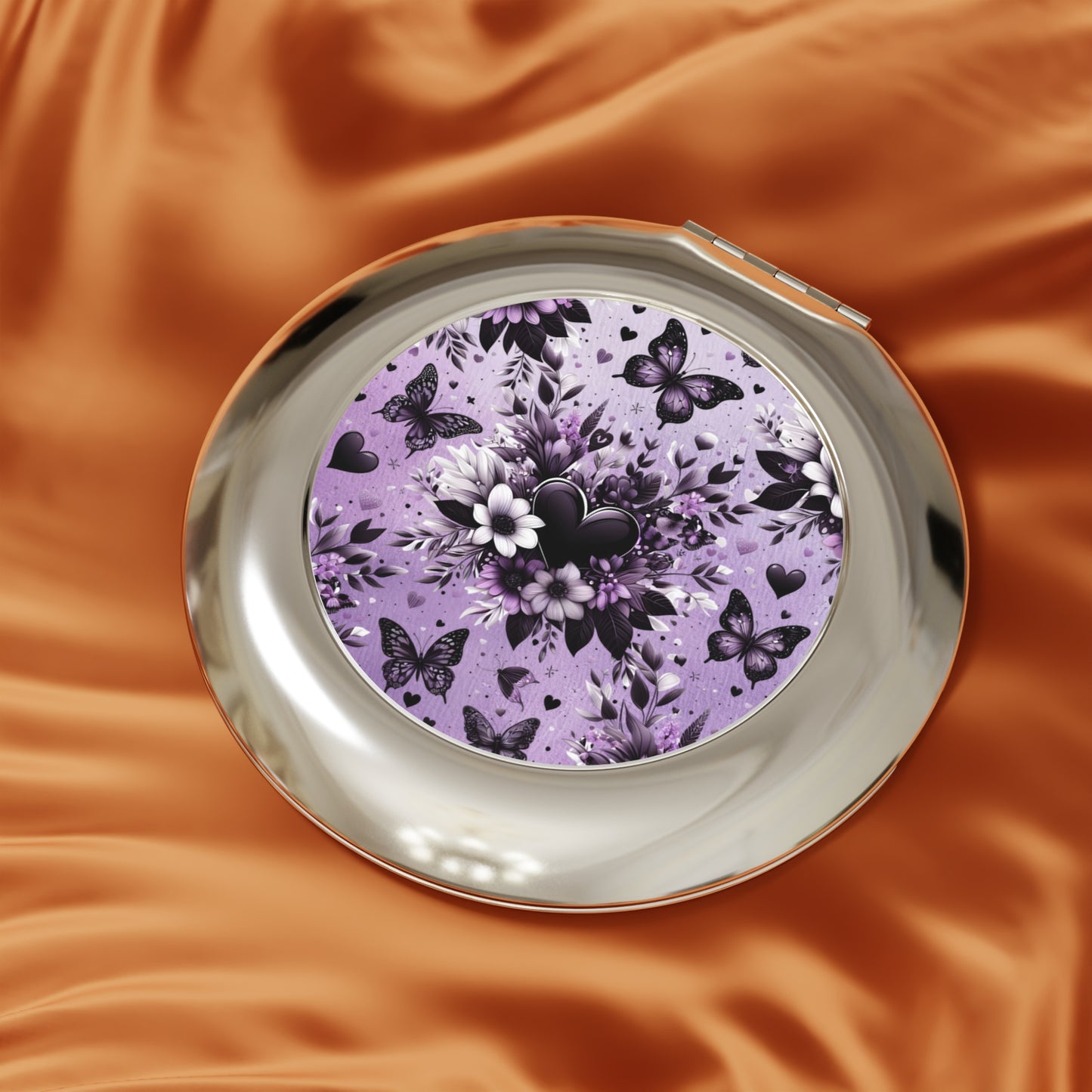 Elegant Floral Compact Travel Mirror - Perfect for On-the-Go Touch-Ups