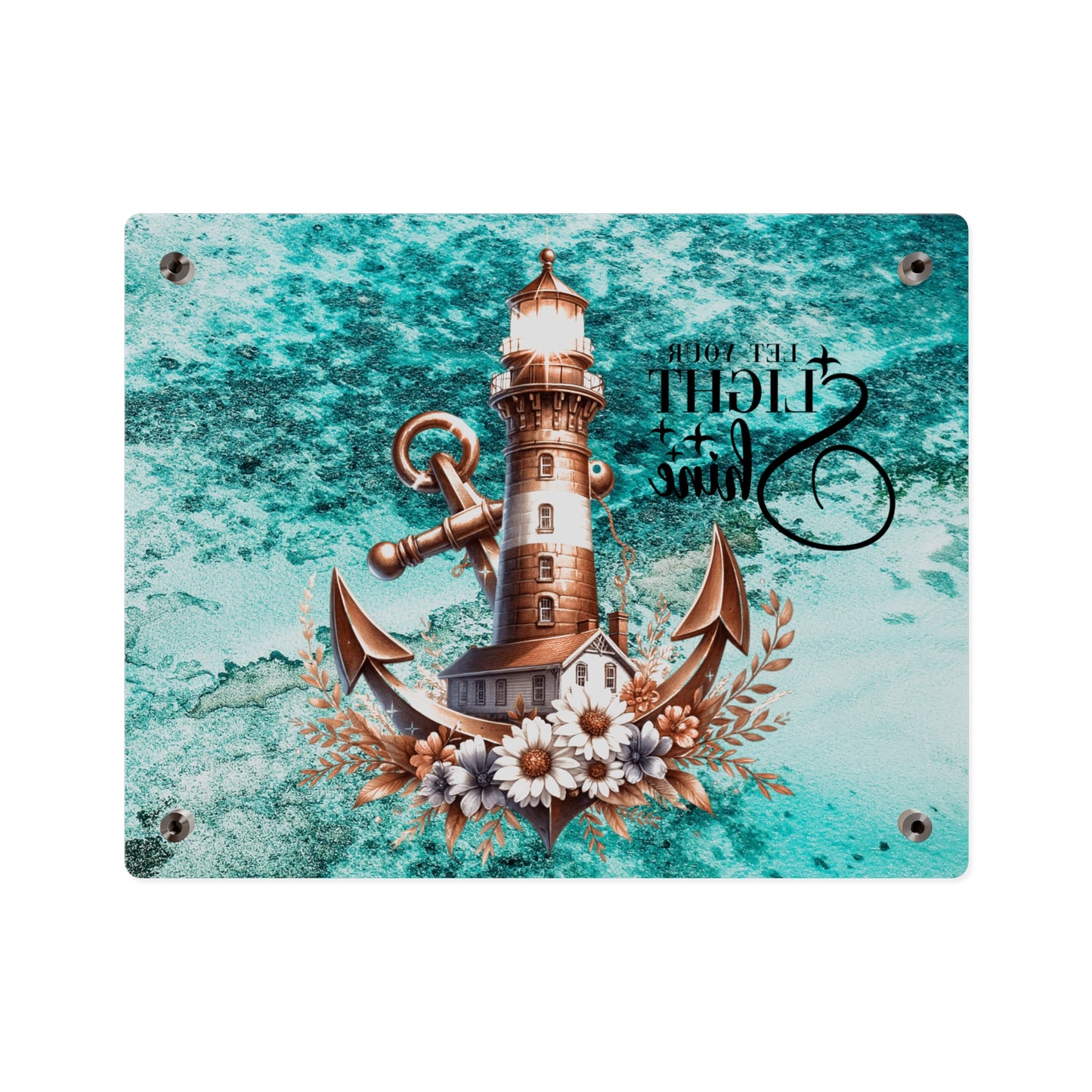 Nautical Acrylic Wall Art Panel - "Let Your Light Shine" Home Decor