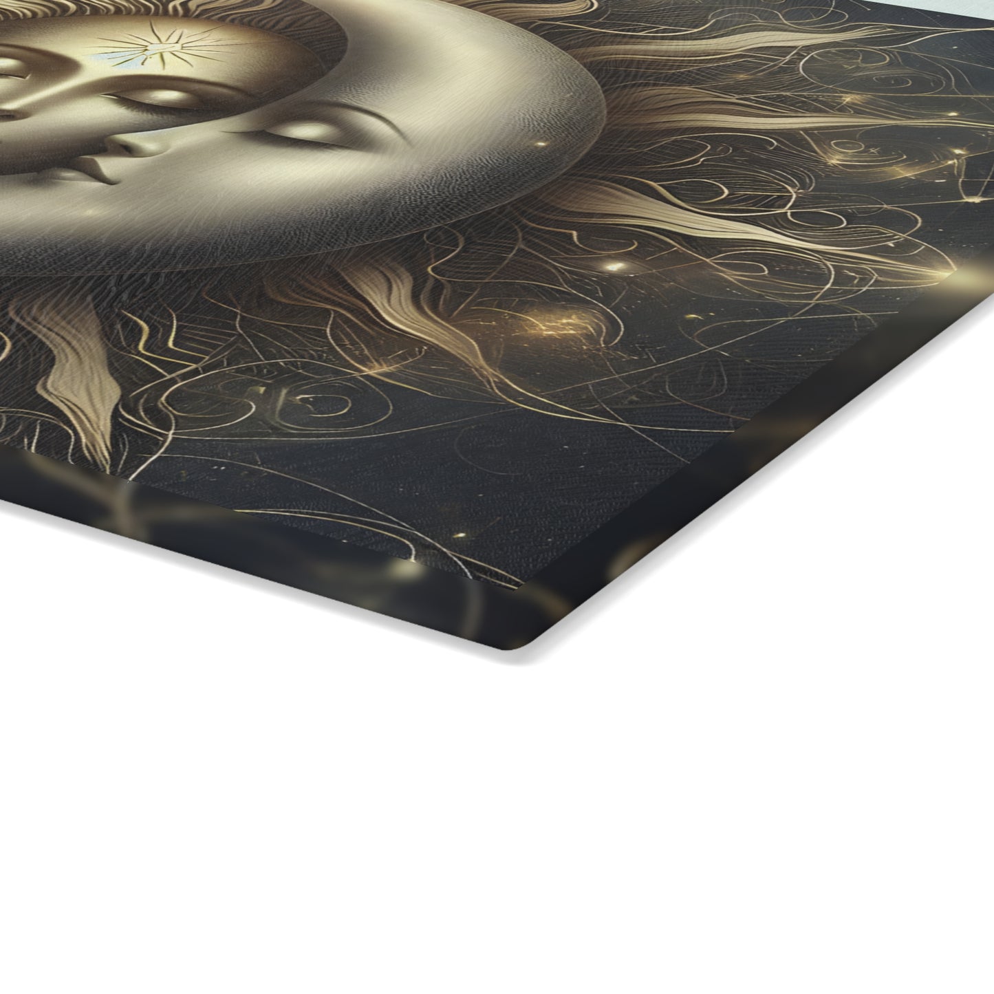 Celestial Sun and Moon Glass Cutting Board