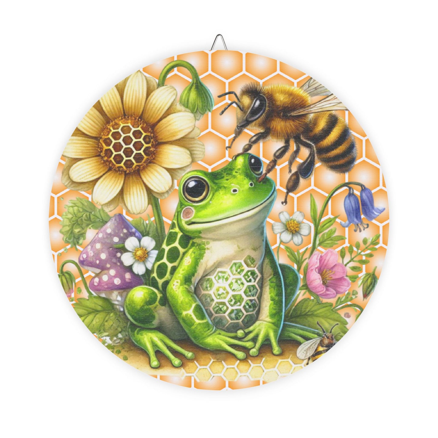 Bee & Frog Nature Rustic Charm Wood Sign - Vibrant Rustic Charm Home Decor