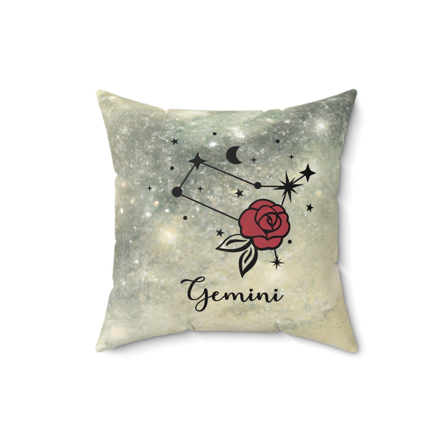 Gemini Zodiac Rose Pillow, Astrology Home Decor, Gift for Astrology Lovers, Star Sign Cushion, Cosy Decorative Pillow