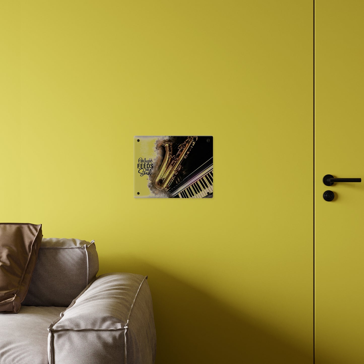 Inspirational Acrylic Wall Art Panel - "Music Feeds the Soul"