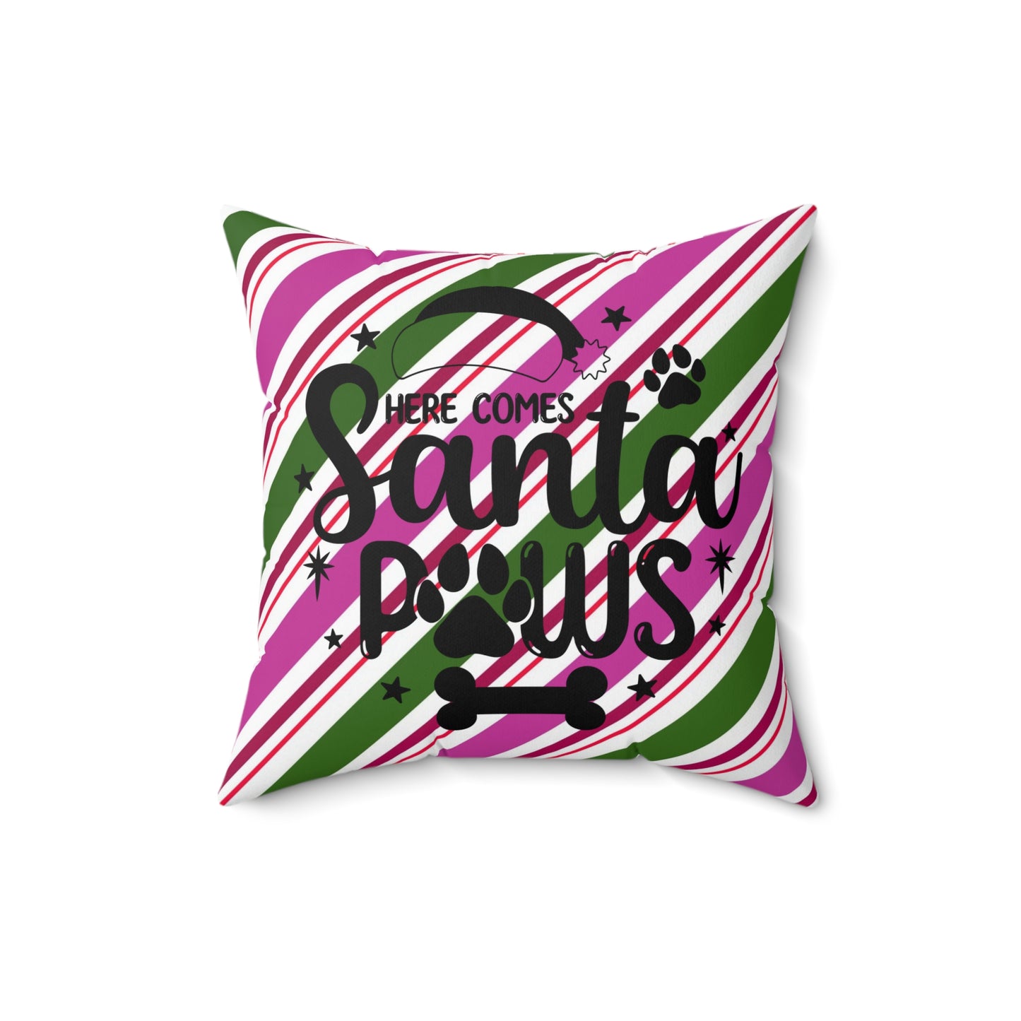 Christmas Dog Theme Spun Polyester Square Pillow, Dog Lover's Christmas Quote, Pet Lover's Christmas Decor for Home and Office, Animal Lover's Holiday Decor