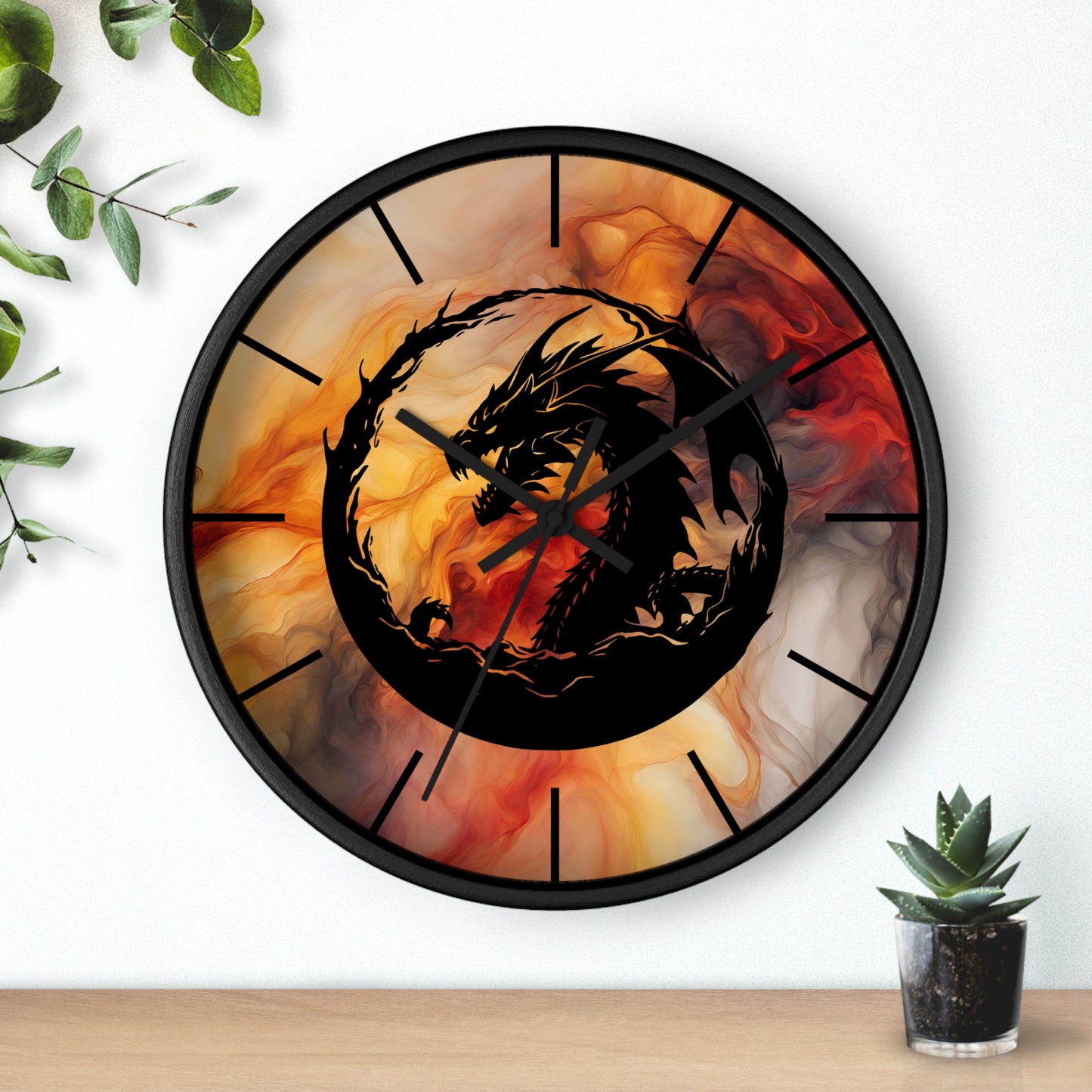 Dragon Smoky Wall Clock - Mystical Home Office Decor Gift