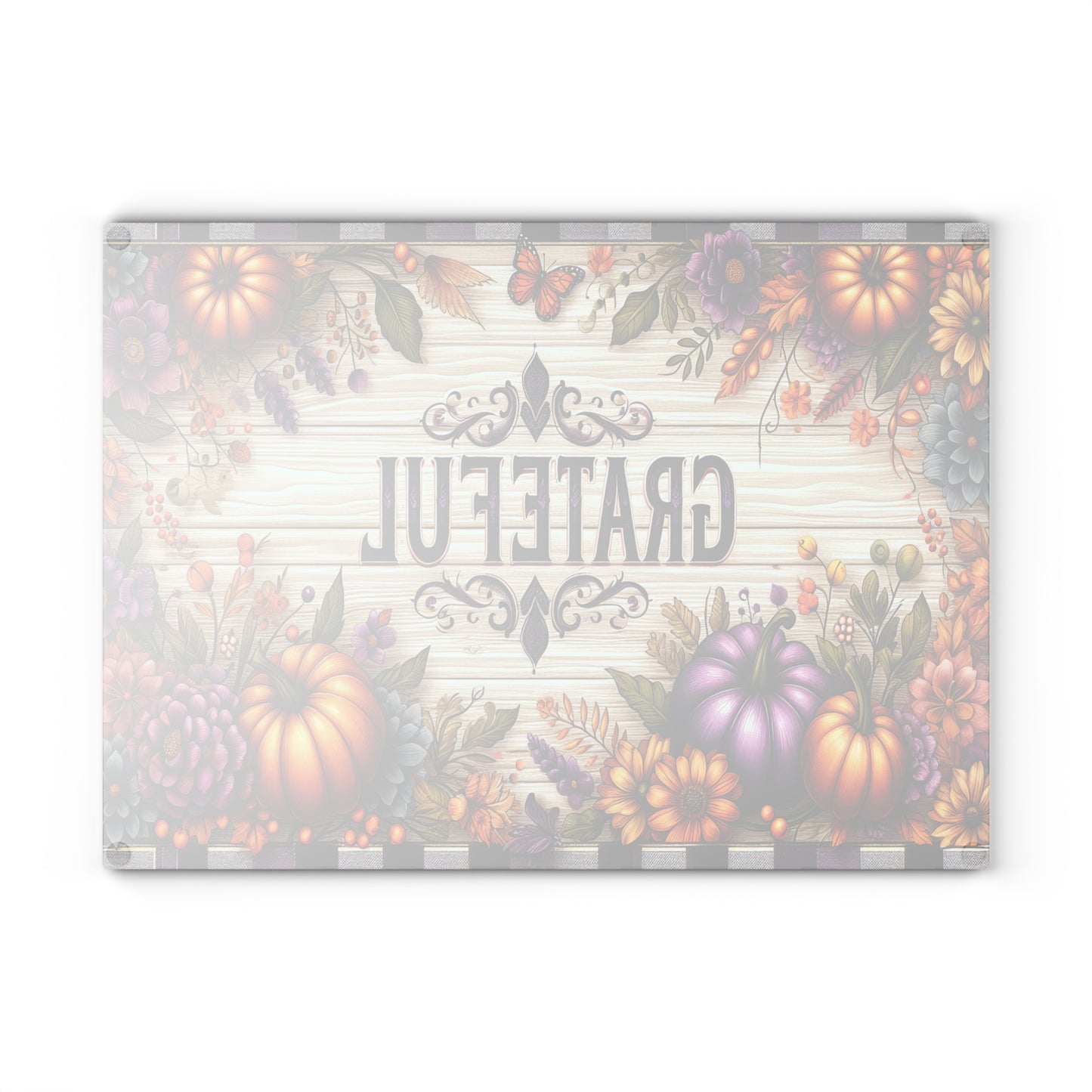 Thanksgiving Grateful Glass Cutting Board