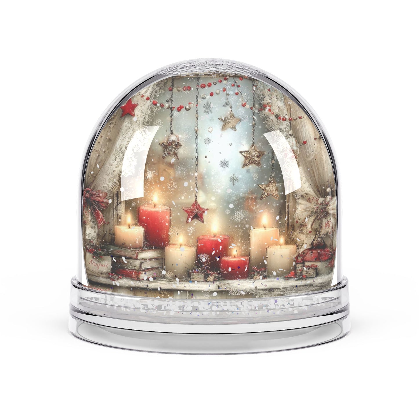 Holiday Candle Snow Globe — Cozy Christmas Home Décor Gift