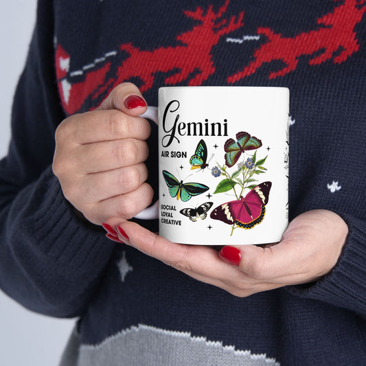 Gemini Zodiac Ceramic Mug – 11oz & 15oz – Astrology Gift for Star Sign Lovers