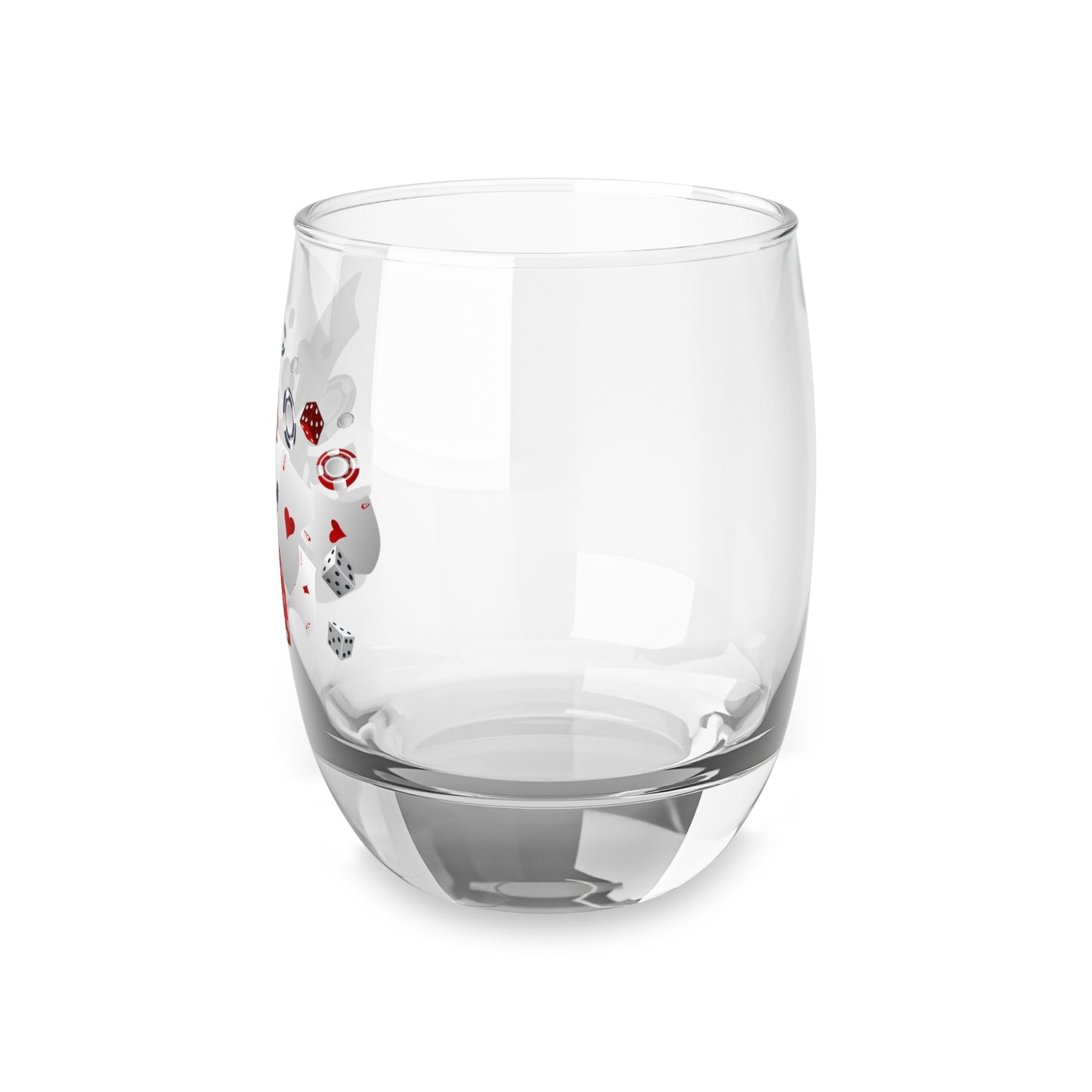 Casino Night Whiskey Glass 6oz — Poker Cards, Dice & Chips