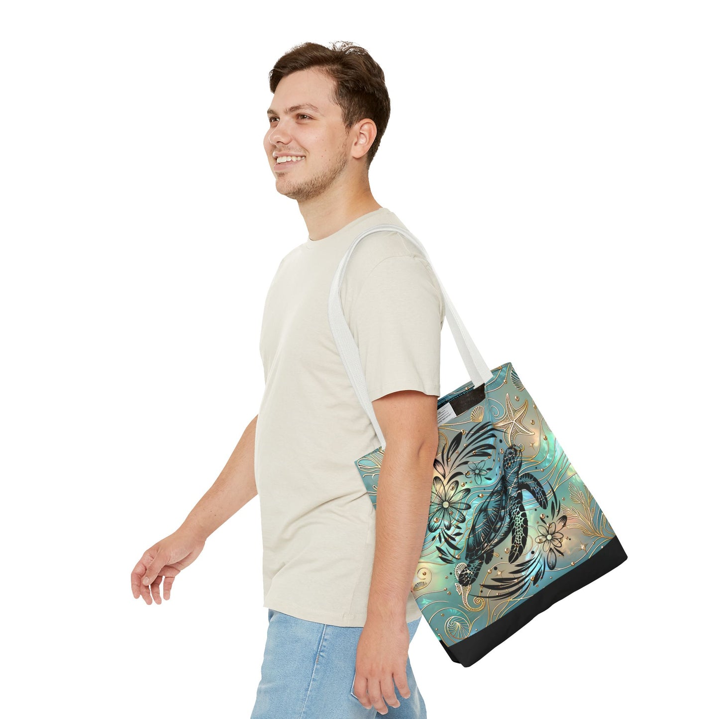 Ocean-Inspired Turtle Tote Bag - Beach Lover's Canvas Eco-Friendly Summer Gift