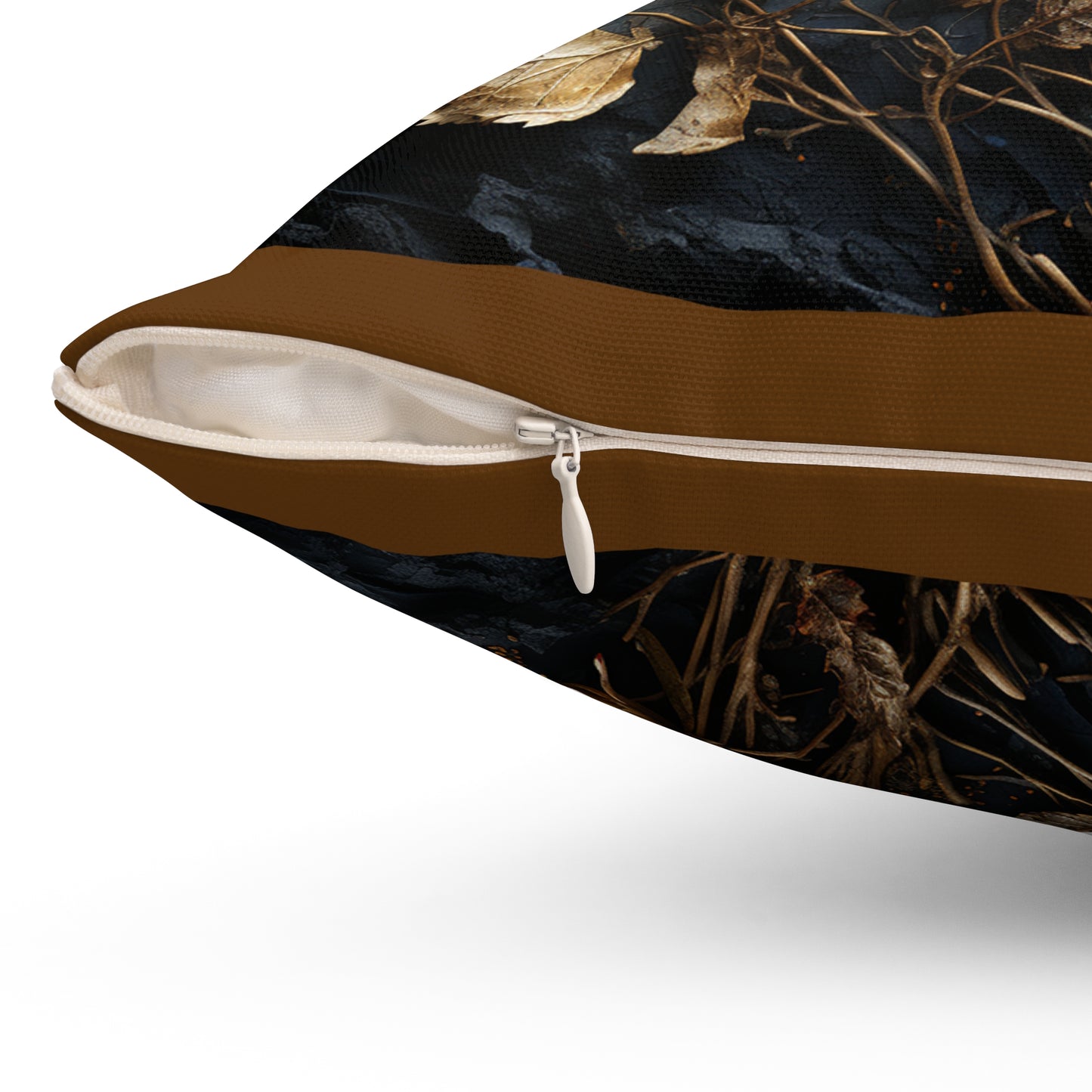 Elegant Floral Decorative Pillow with Gold Accents, Luxurious Home Decor, Gift for Housewarming, Wedding, or Anniversary