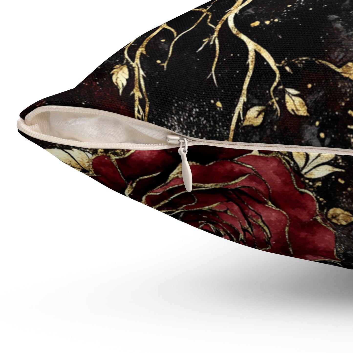 Elegant Gothic Floral Decorative Pillow, Home Decor Cushion, Couch Accessory, Gift for Her, Romantic Accent Pillow