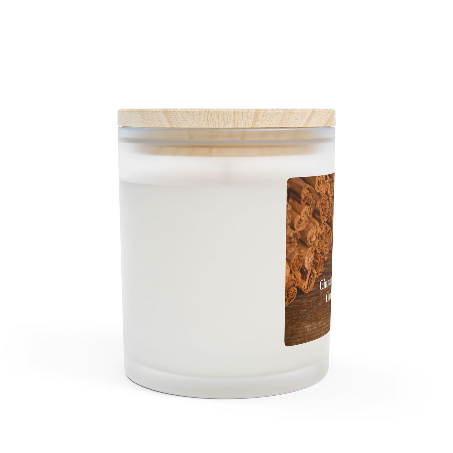 Vanilla Frosted Glass Candle – 11oz Scented Soy Candle with Wooden Lid