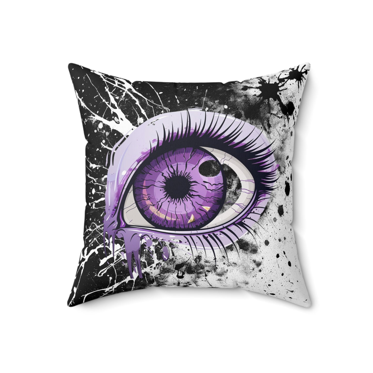 Halloween Theme Spun Polyester Square Pillow, Spooky One Eye Monster Halloween Decor, Accent for Any Room, Halloween and Monster Lovers