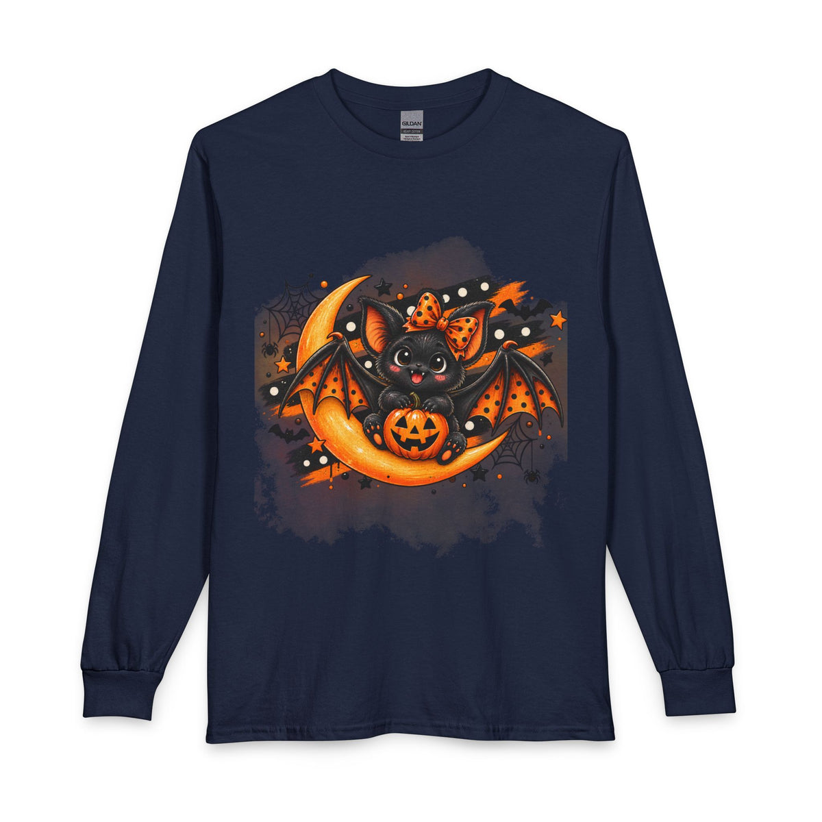 Halloween Bat and Jack-O'-Lantern Long Sleeve T-Shirt