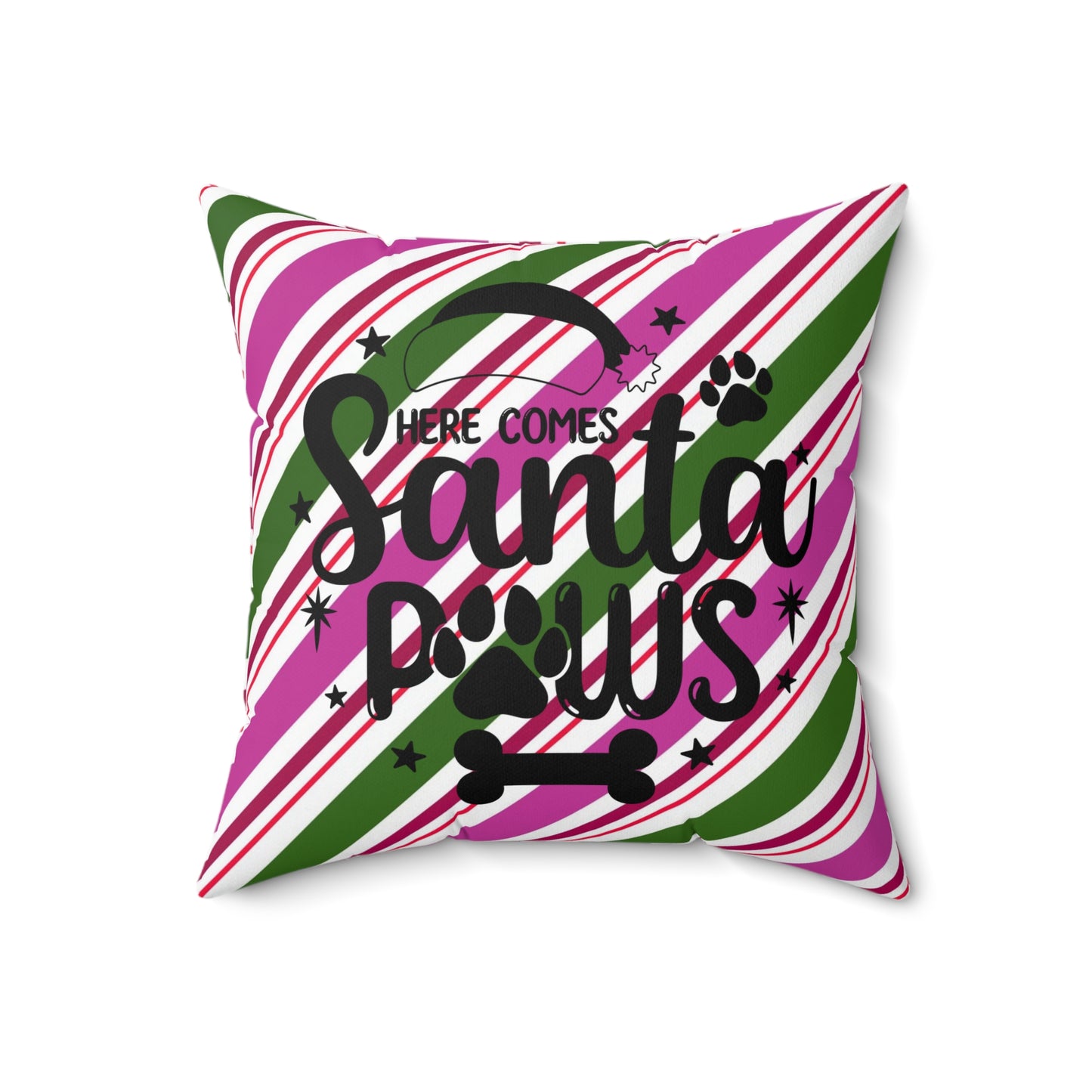 Christmas Dog Theme Spun Polyester Square Pillow, Dog Lover's Christmas Quote, Pet Lover's Christmas Decor for Home and Office, Animal Lover's Holiday Decor