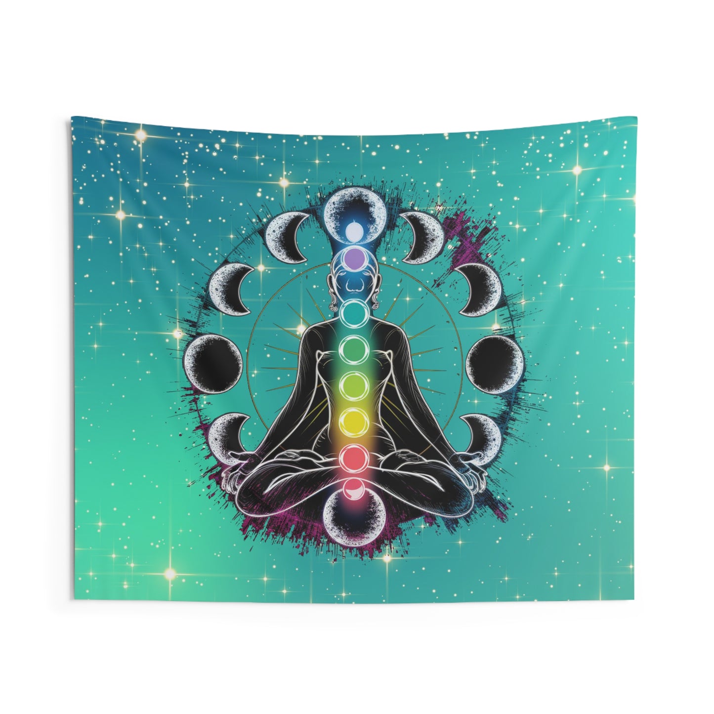 Chakra Meditation Wall Tapestry, Boho Room Decor, Spiritual Art, Zen Home Decor, Gift for Yoga Lovers