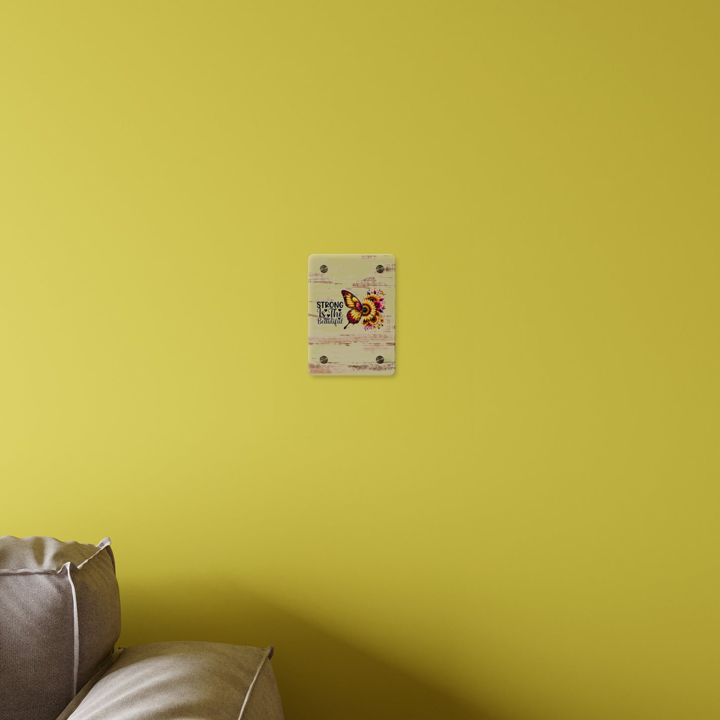 Acrylic Wall Art Panel - Inspirational Quote "Strong is the New Beautiful" Wall Decor