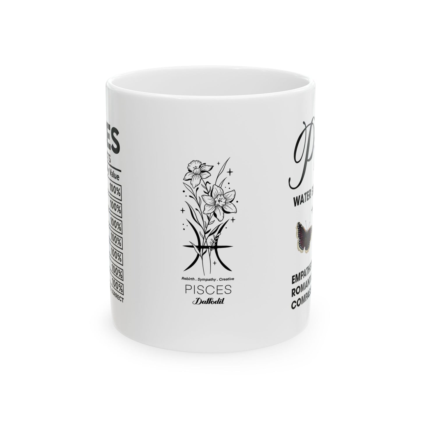 Pisces Zodiac Ceramic Mug (11oz & 15oz) – Astrology Gift for Horoscope Lovers