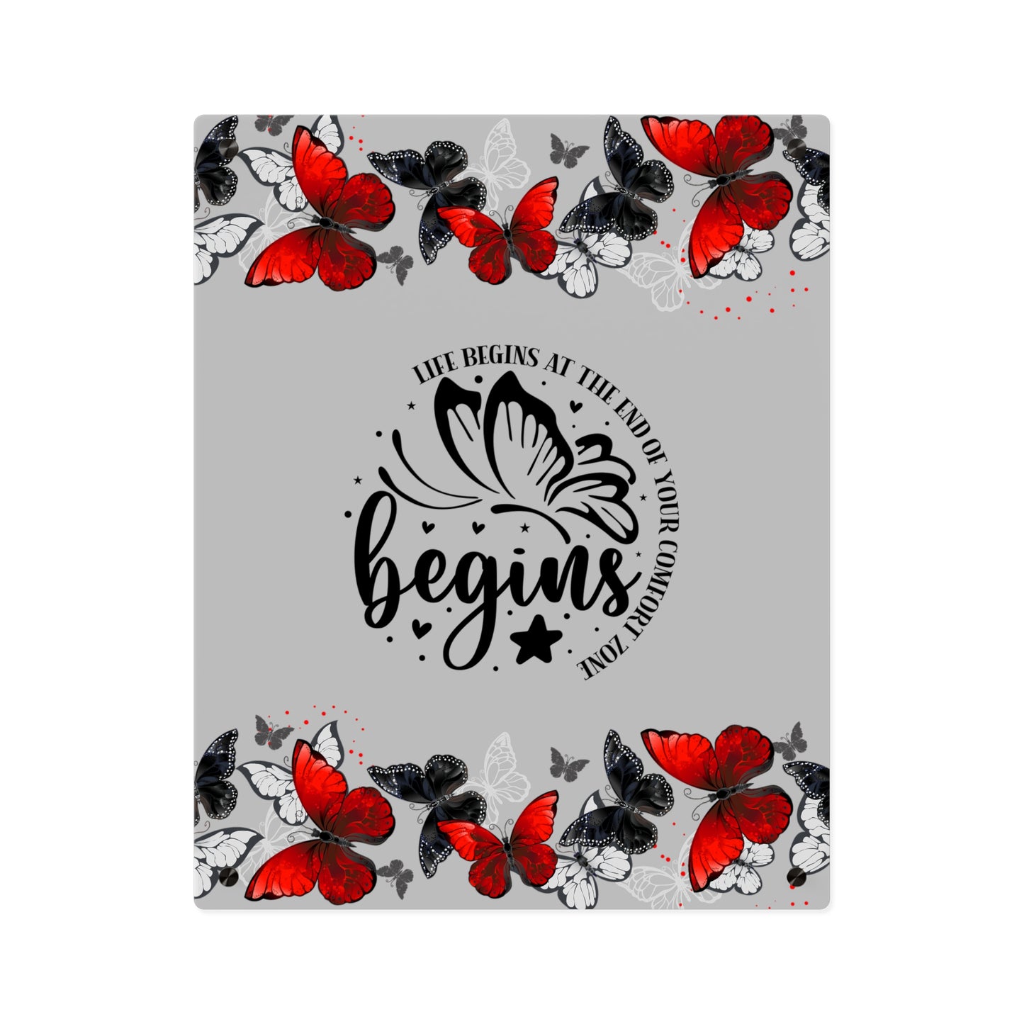 Inspirational Butterfly Acrylic Wall Art Panel - 'Life Begins' Decor
