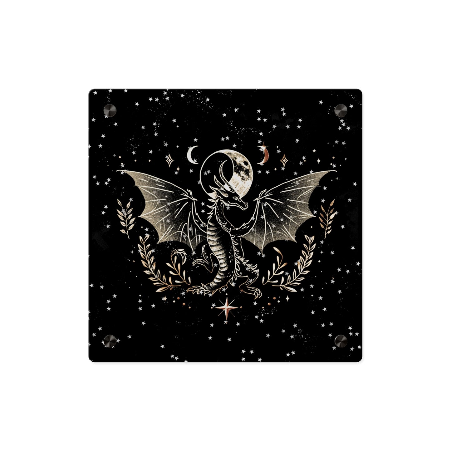 Mystical Dragon Acrylic Wall Art Panel - Celestial Home Decor