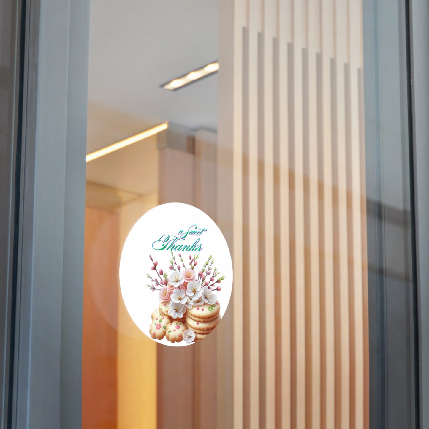 Floral Thank You Custom Vinyl Stickers, Wedding Favors, Party Decor, Personalized Gift, Cute Floral Design, Sweet Treats Decal