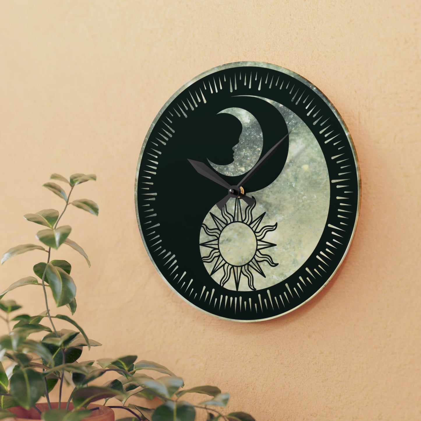 Cosmic Dance Acrylic Wall Clock - Celestial Space Home Decor