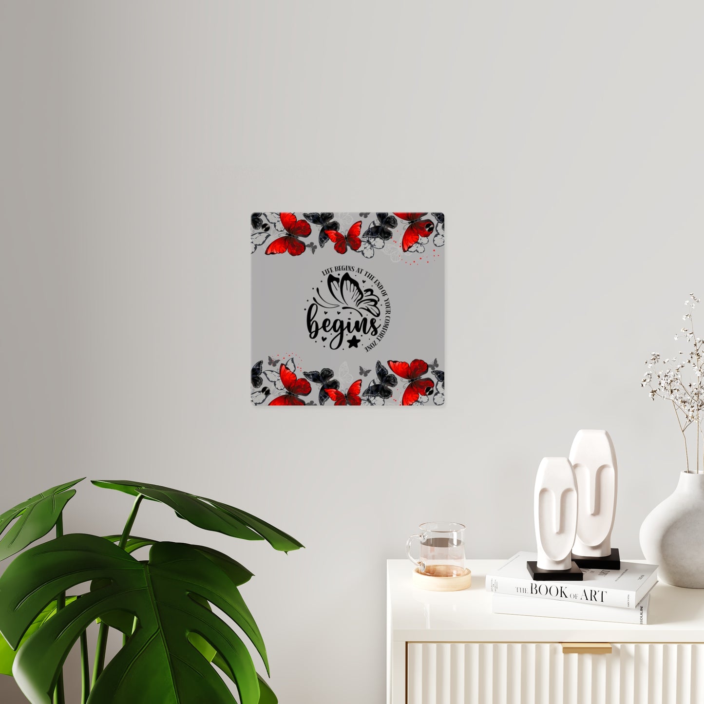 Inspirational Butterfly Acrylic Wall Art Panel - 'Life Begins' Decor