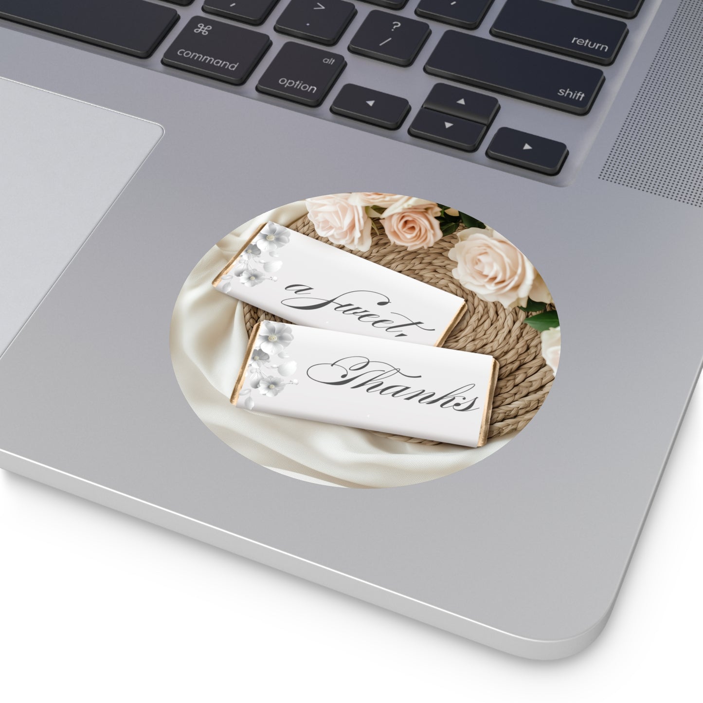 Elegant Floral Thank You Custom Vinyl Stickers | Wedding Favors, Bridal Party, DIY Decorations, Business Branding, Custom Gifts