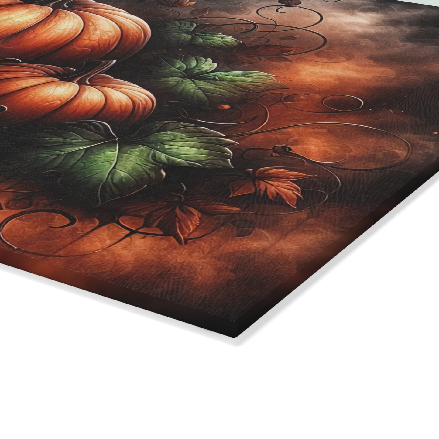 Autumn Pumpkins Glass Cutting Board