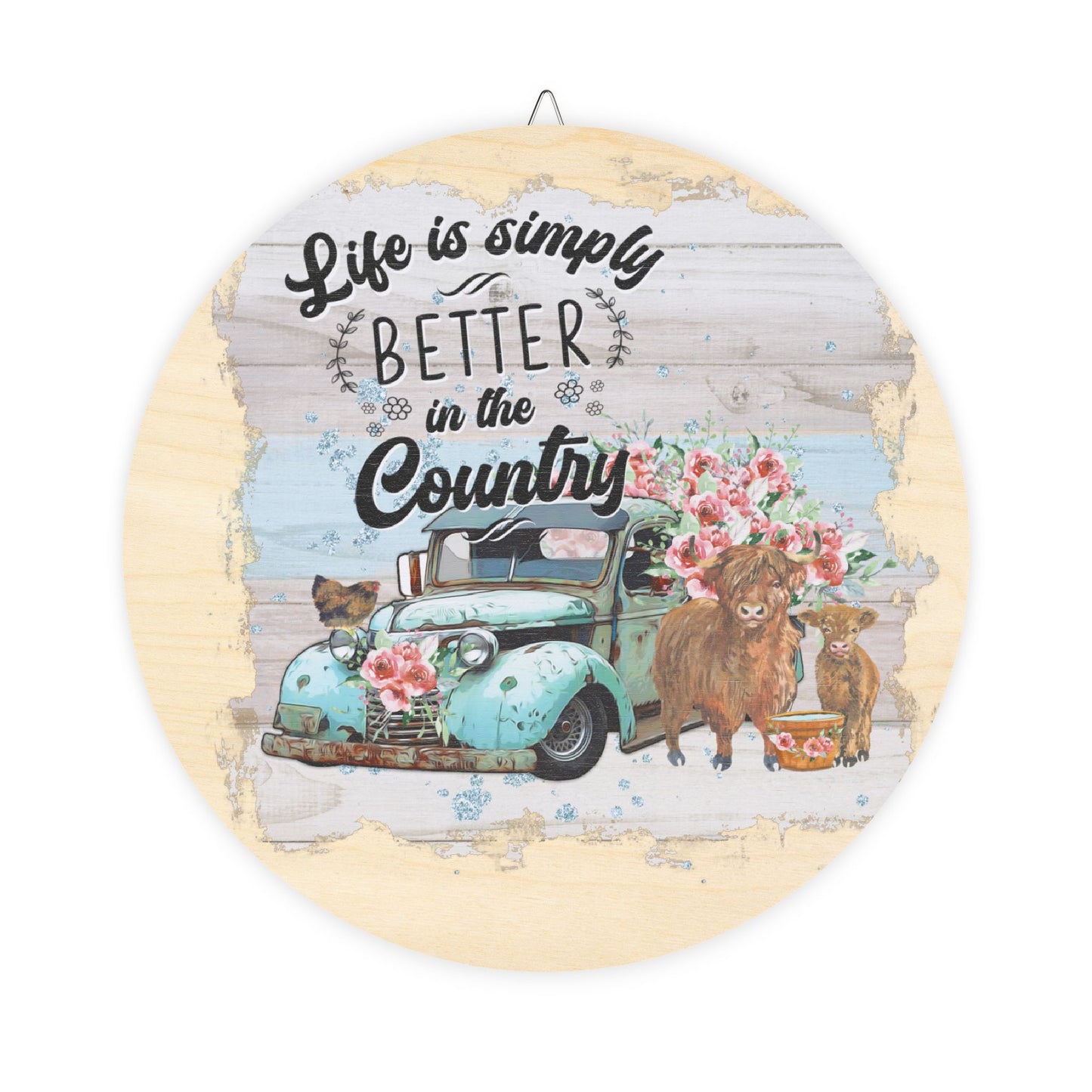 Rustic Country Theme Wood Signs - Country Life Home Office Housewarming Gift