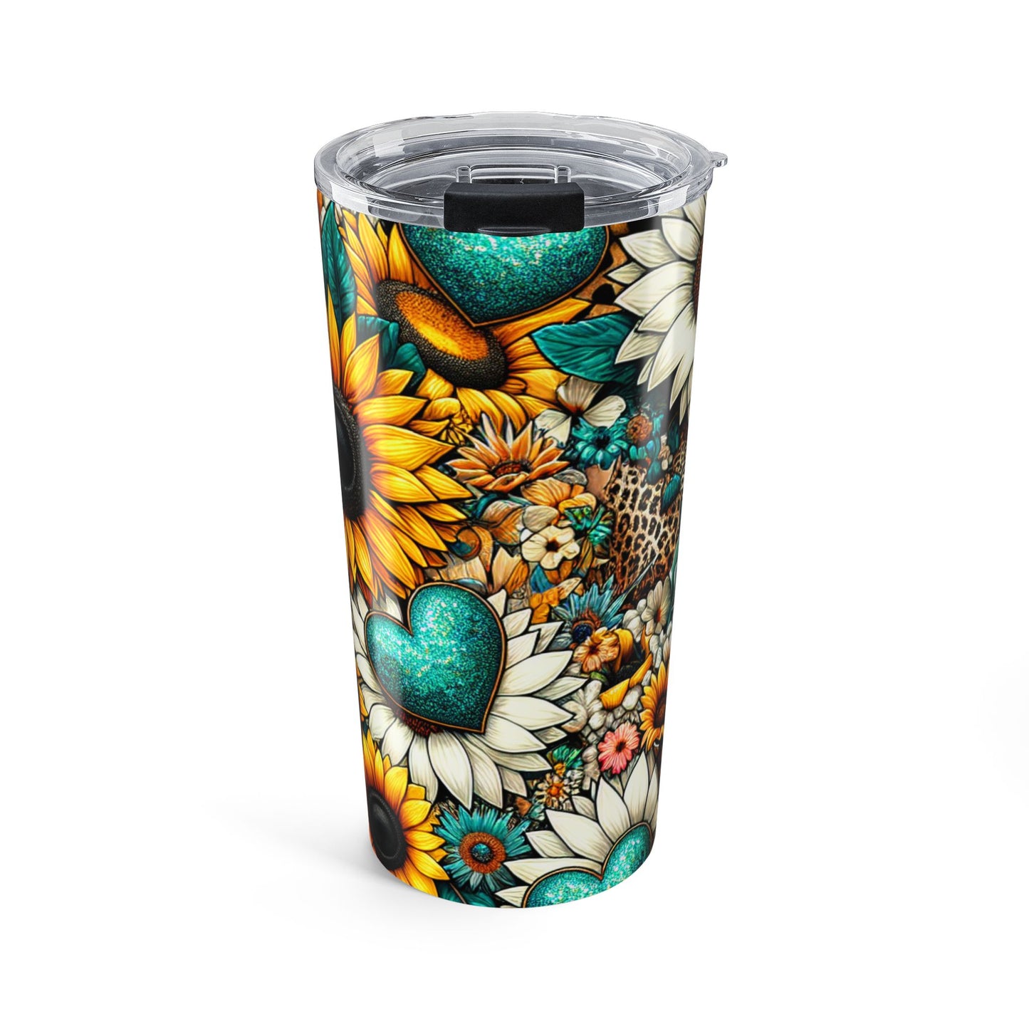 Colorful Sunflower Heart Tumbler 20oz - Mother's Day Gift